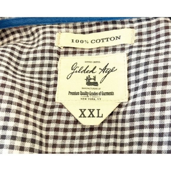 Gilded Age Men's Checkered Long Sleeve Shirt Plaid Flannel Button Front Size XXL - Picture 5 of 6